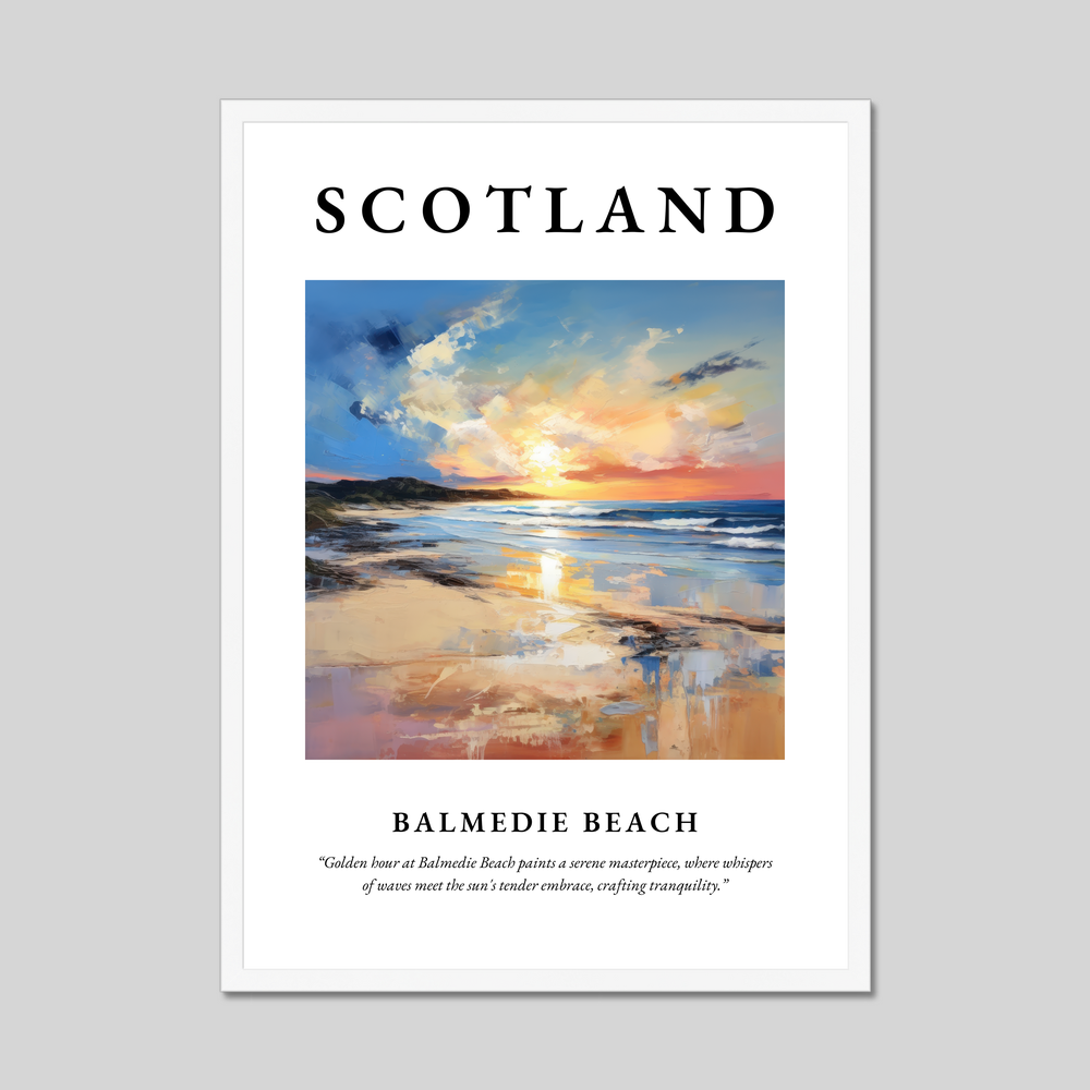 Poster in a white frame with the word Scotland