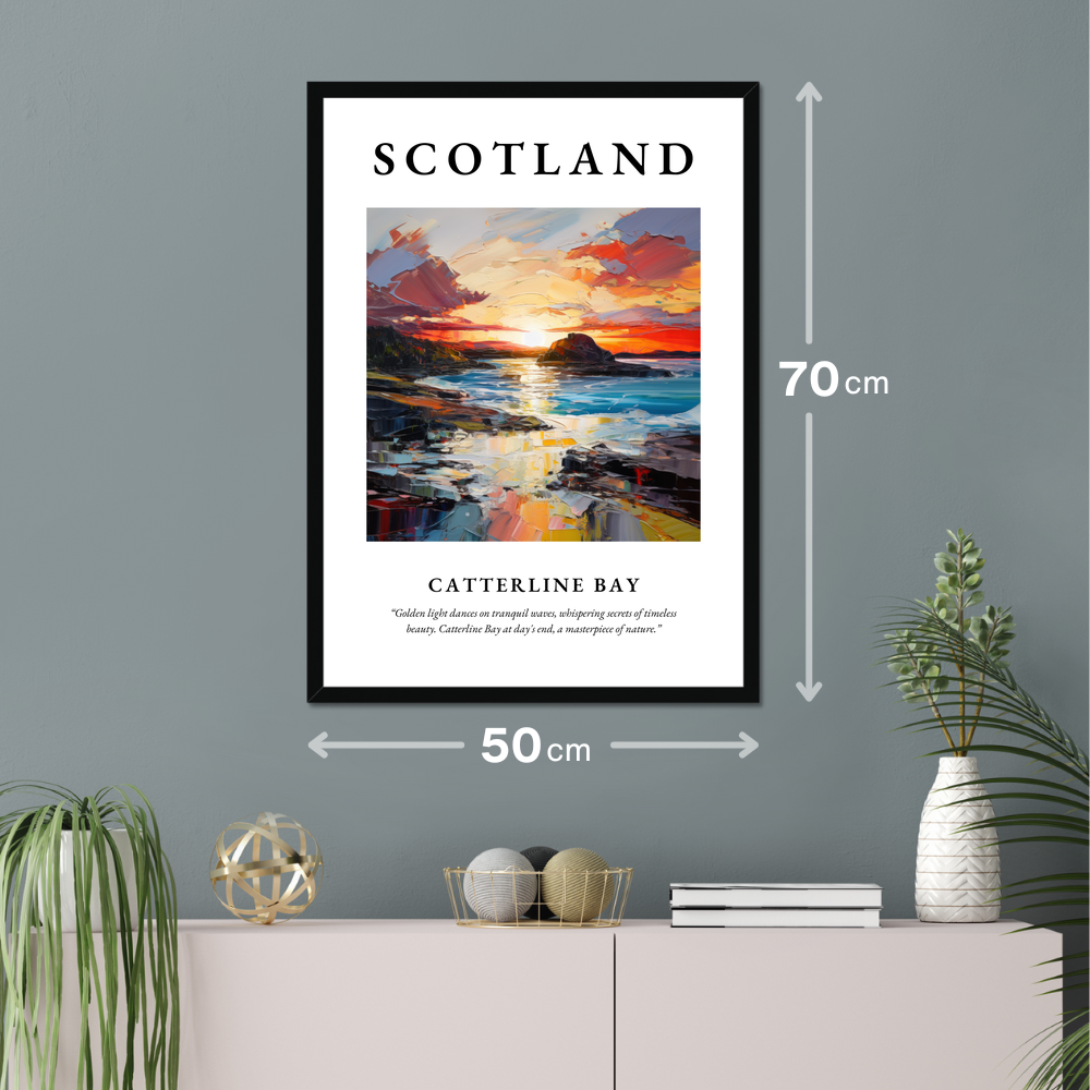 Poster of Catterline Bay hanging on a wall