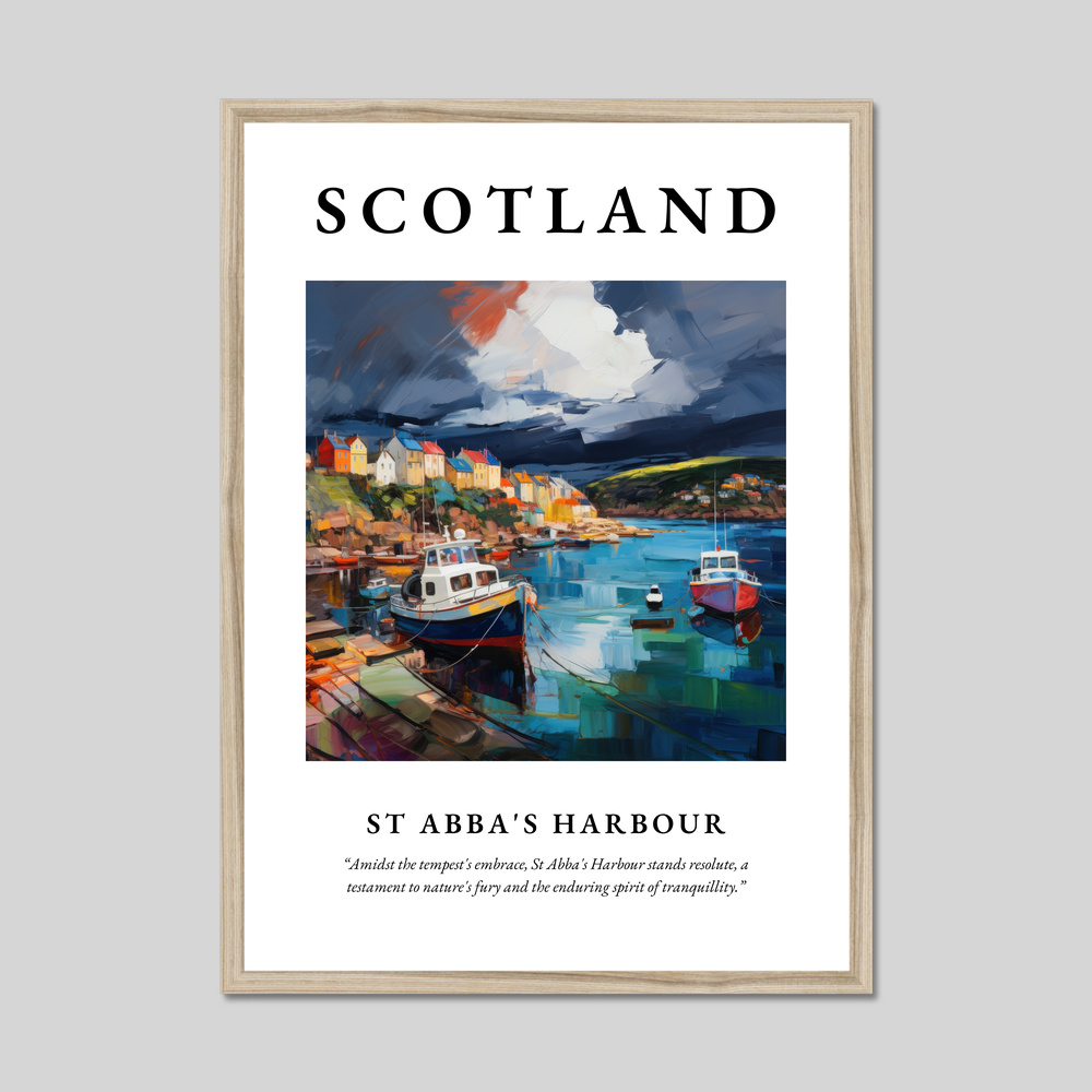 Poster in a natural frame with the word Scotland