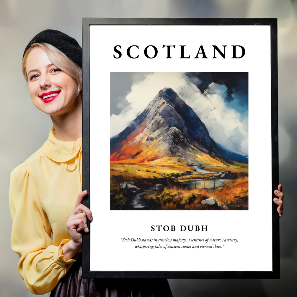 Person holding a poster of Stob Dubh