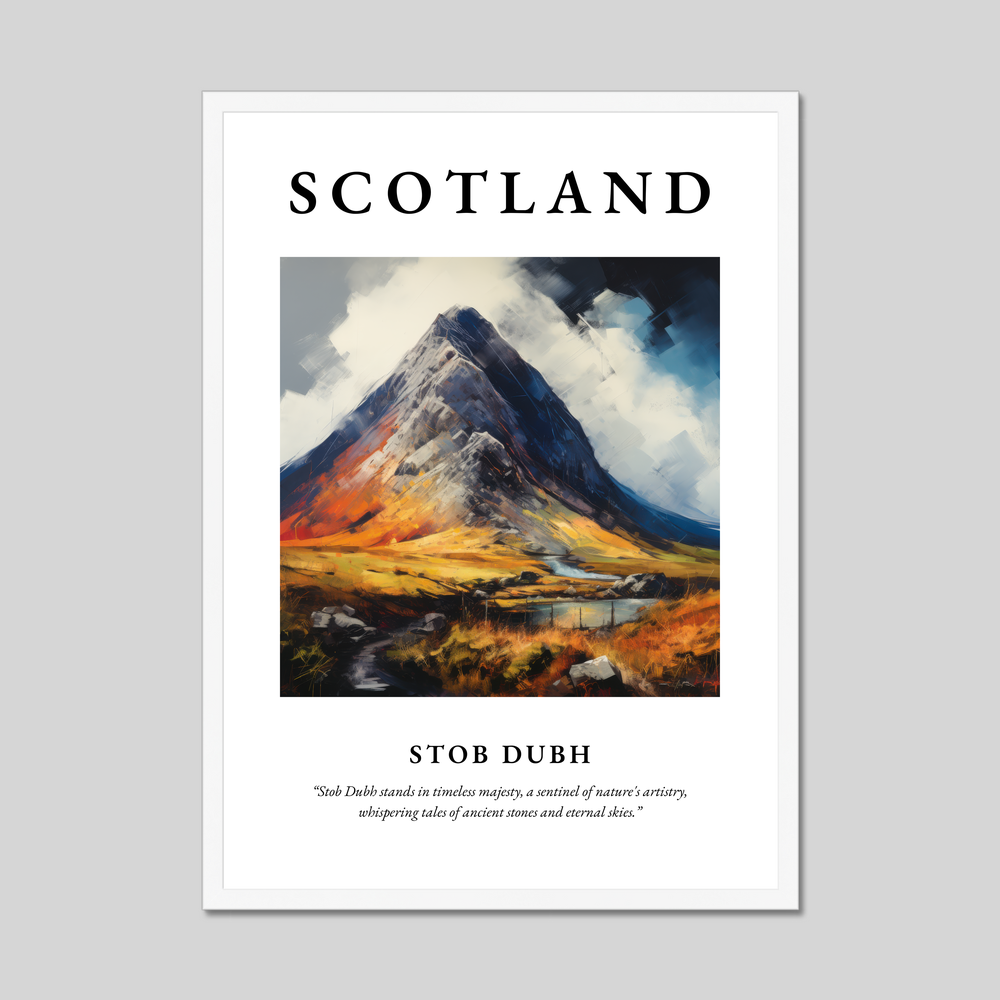 Poster in a white frame with the word Scotland