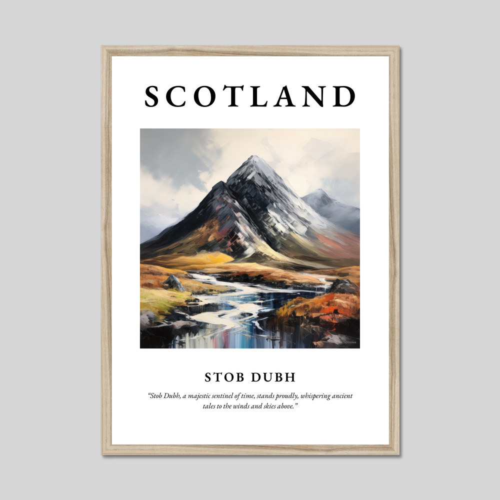 Poster in a natural frame with the word Scotland