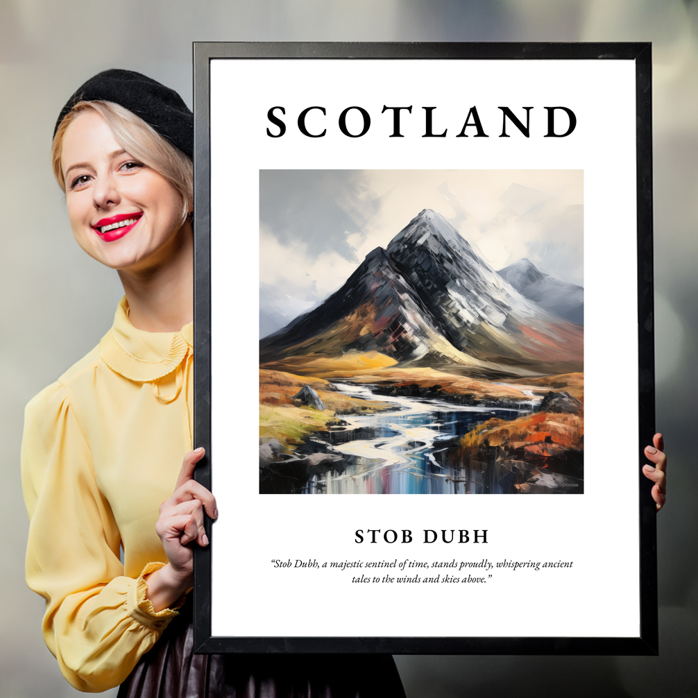 Person holding a poster of Stob Dubh