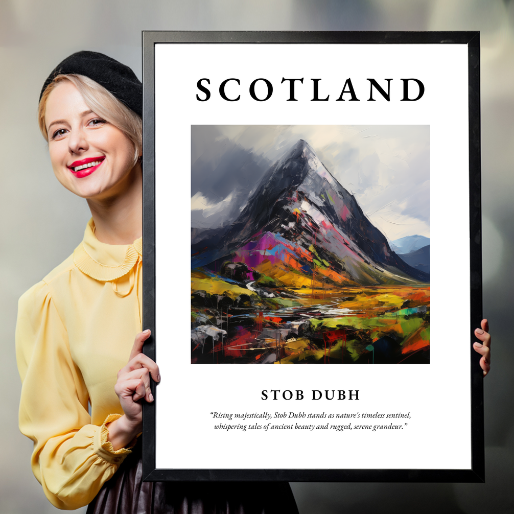 Person holding a poster of Stob Dubh