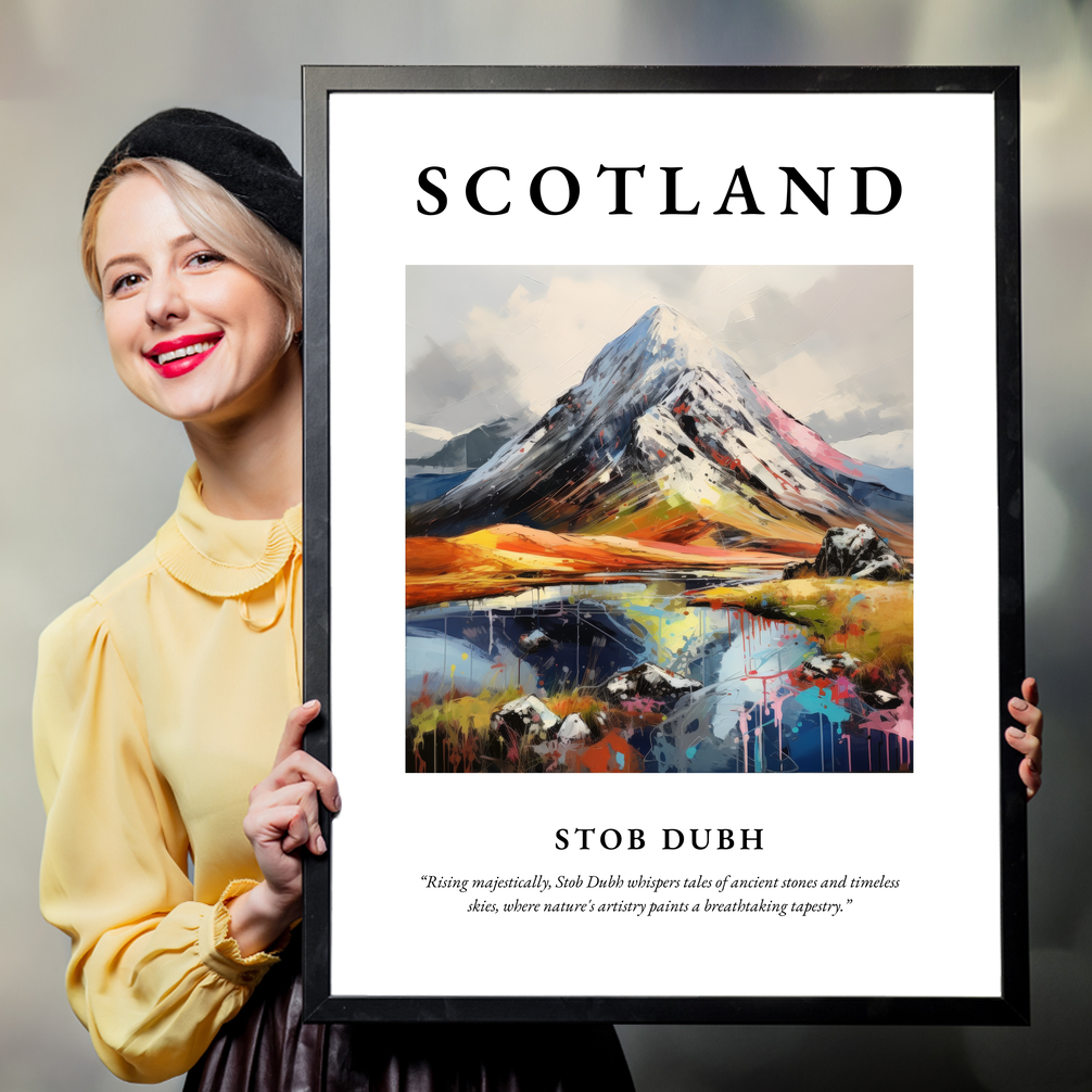 Person holding a poster of Stob Dubh