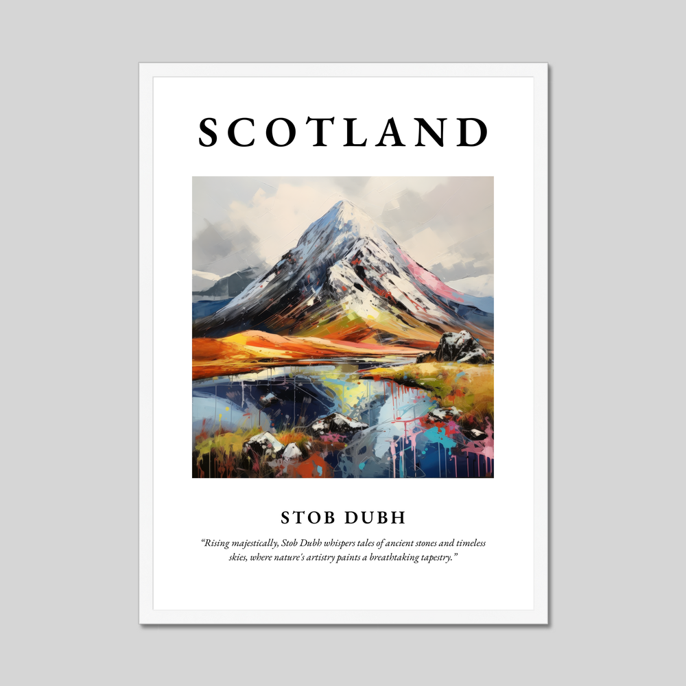 Poster in a white frame with the word Scotland