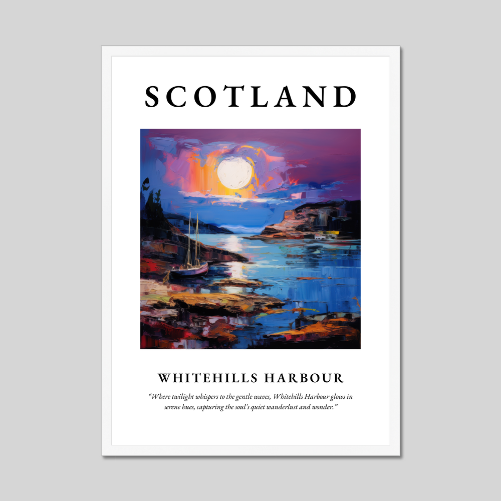 Poster in a white frame with the word Scotland