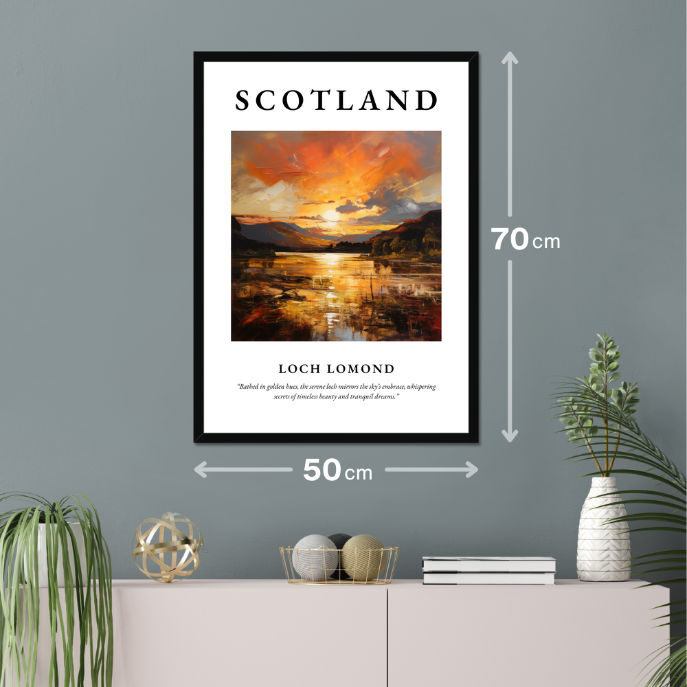 Poster of Loch Lomond hanging on a wall