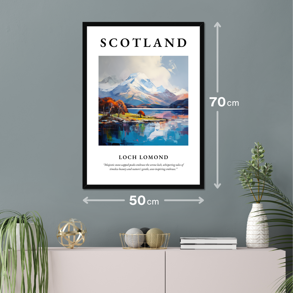 Poster of Loch Lomond hanging on a wall