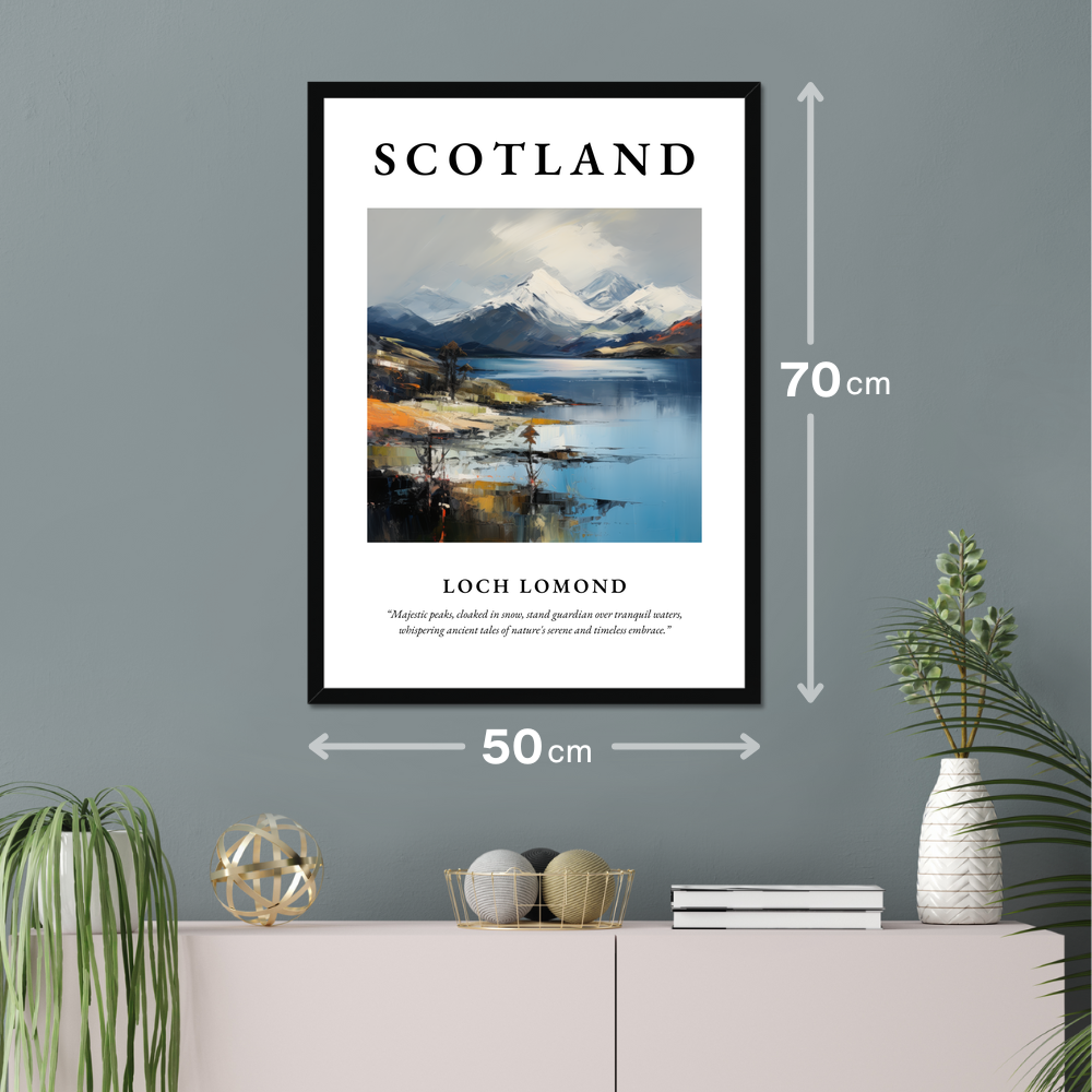 Poster of Loch Lomond hanging on a wall