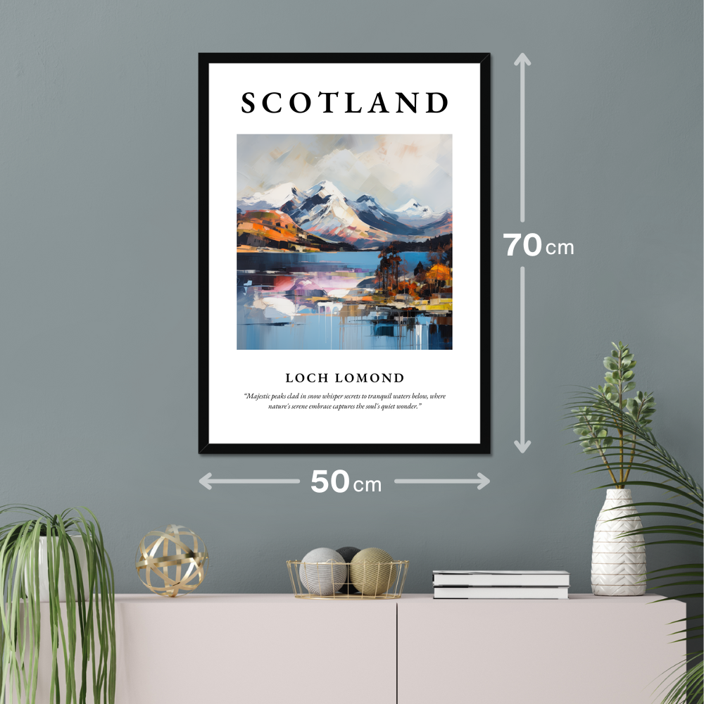 Poster of Loch Lomond hanging on a wall