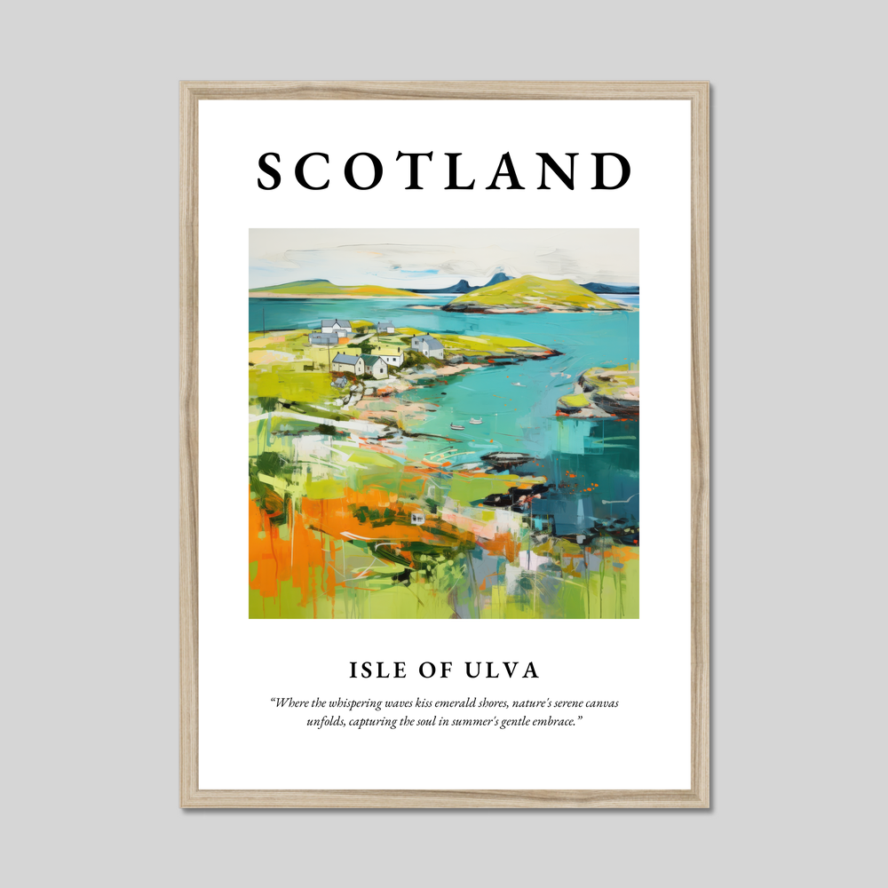 Poster in a natural frame with the word Scotland