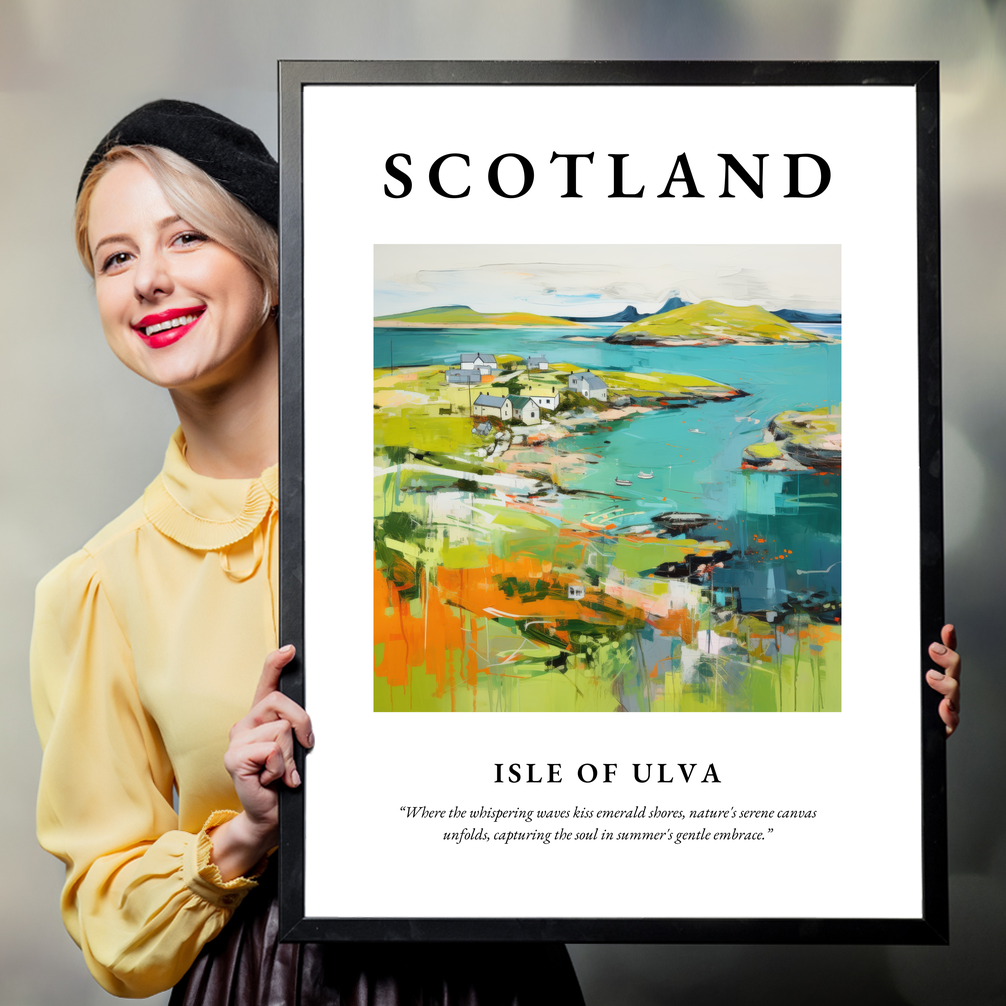 Person holding a poster of Isle of Ulva