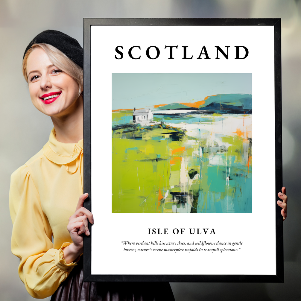 Person holding a poster of Isle of Ulva