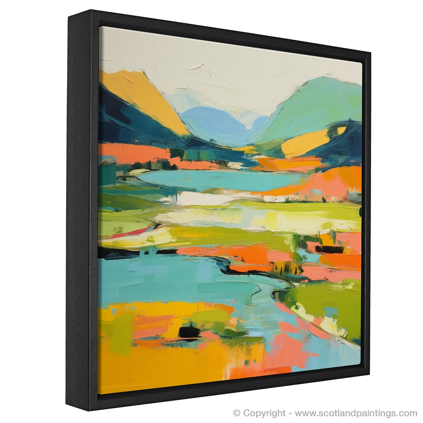 Painting and Art Print of Loch Shiel, Highlands in summer entitled "Summer Blaze at Loch Shiel Highlands".