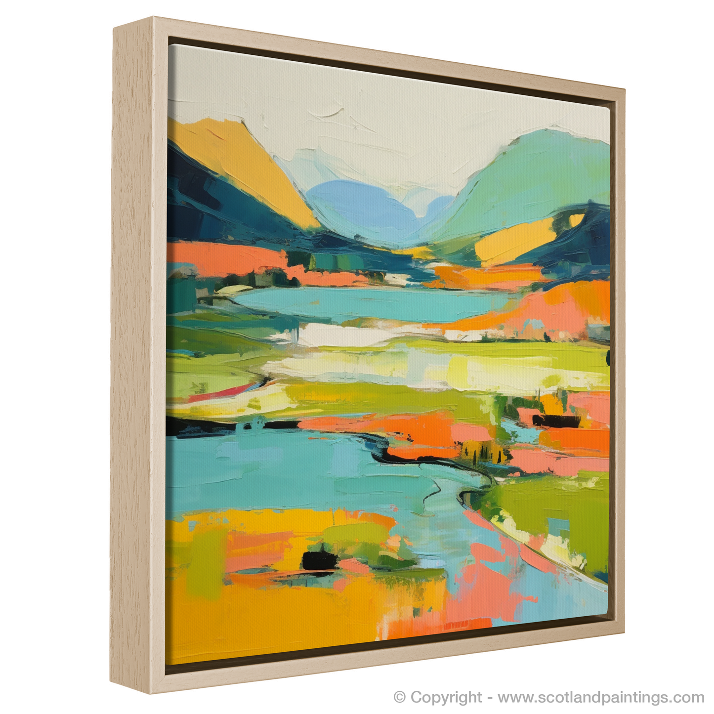 Painting and Art Print of Loch Shiel, Highlands in summer entitled "Summer Blaze at Loch Shiel Highlands".