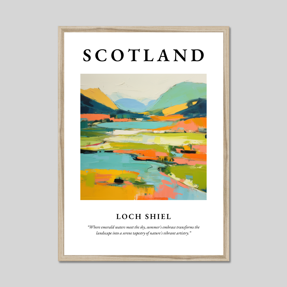 Poster in a natural frame with the word Scotland