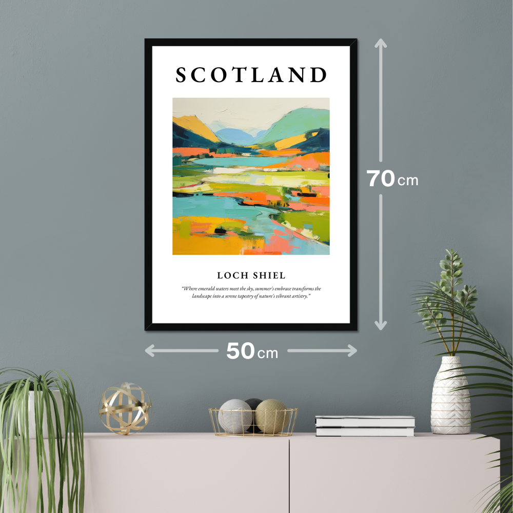 Poster of Loch Shiel hanging on a wall