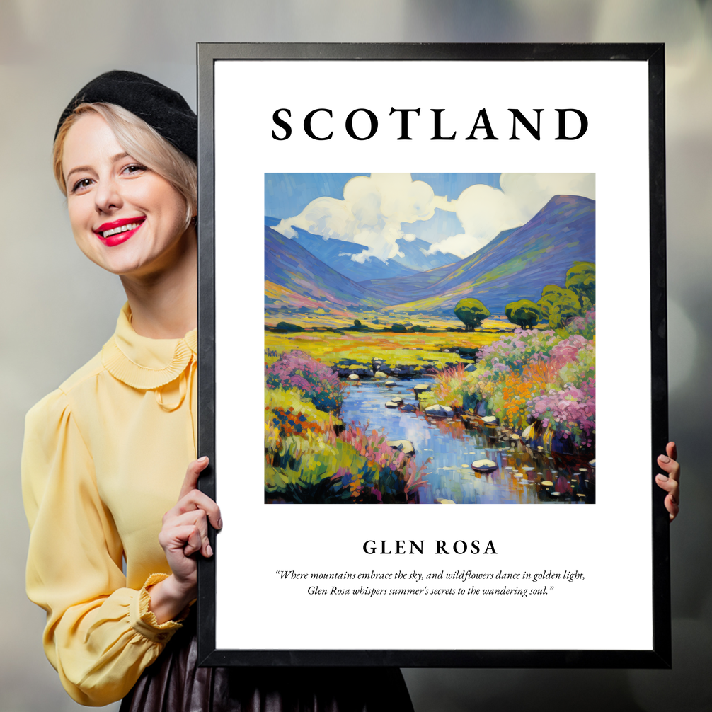 Person holding a poster of Glen Rosa