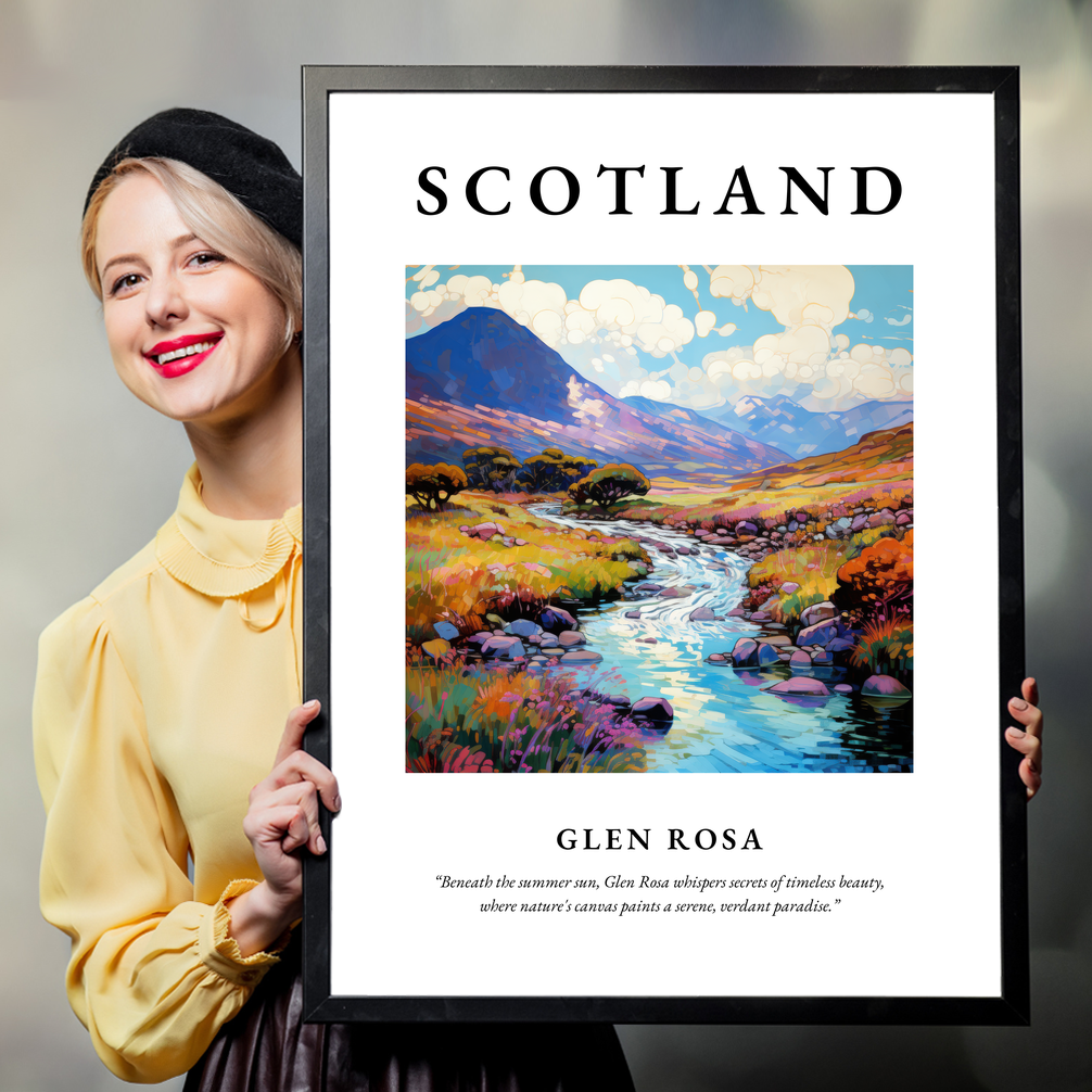 Person holding a poster of Glen Rosa