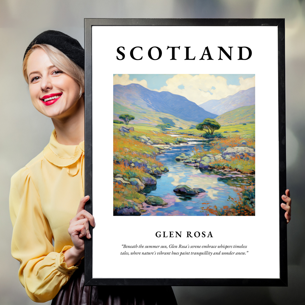 Person holding a poster of Glen Rosa