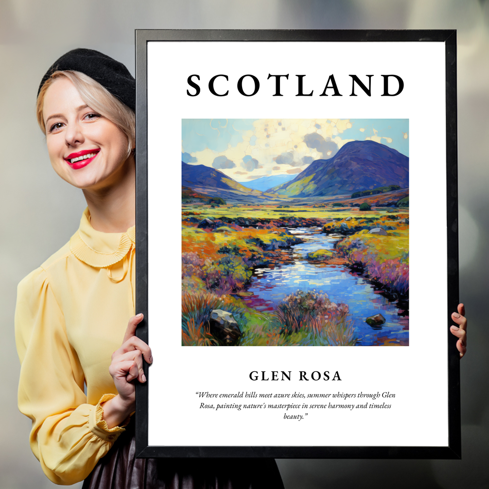 Person holding a poster of Glen Rosa