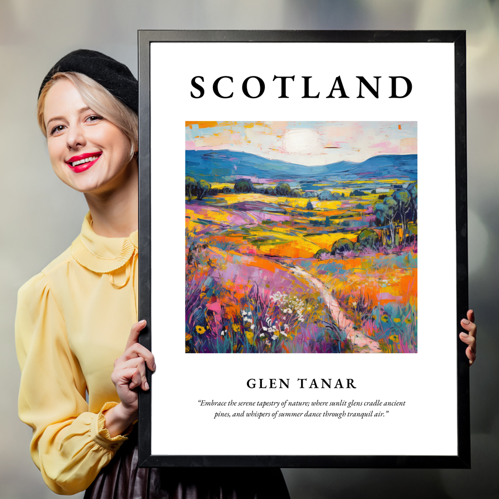 Person holding a poster of Glen Tanar