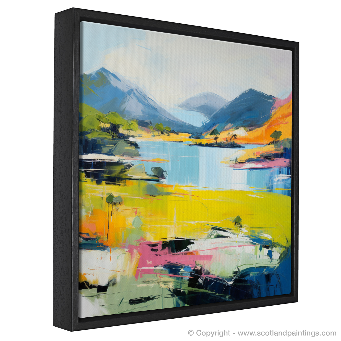 Painting and Art Print of Loch Morar, Highlands in summer entitled "Loch Morar Summer Vibrance".