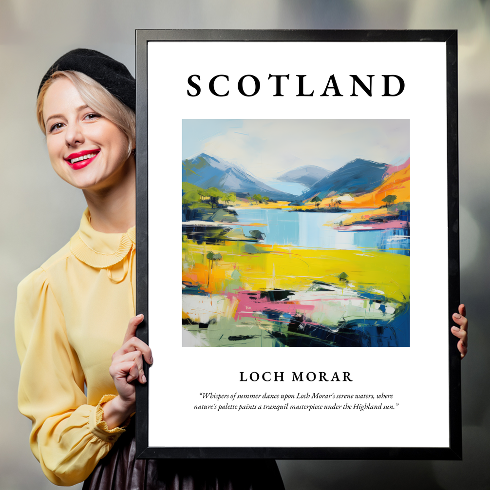 Person holding a poster of Loch Morar