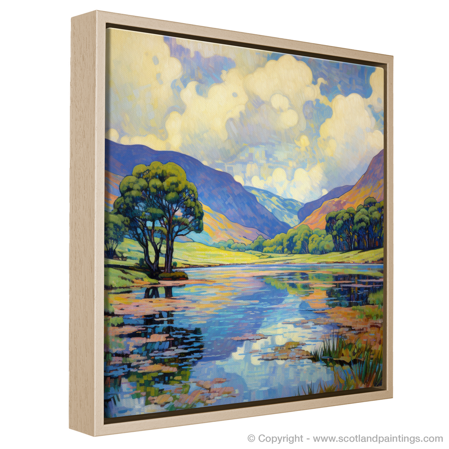 Painting and Art Print of Glen Lochay, Perthshire in summer entitled "Summer Serenade in Glen Lochay - An Impressionist Ode to Perthshire's Beauty".
