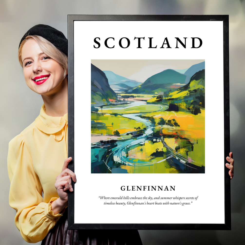 Person holding a poster of Glenfinnan