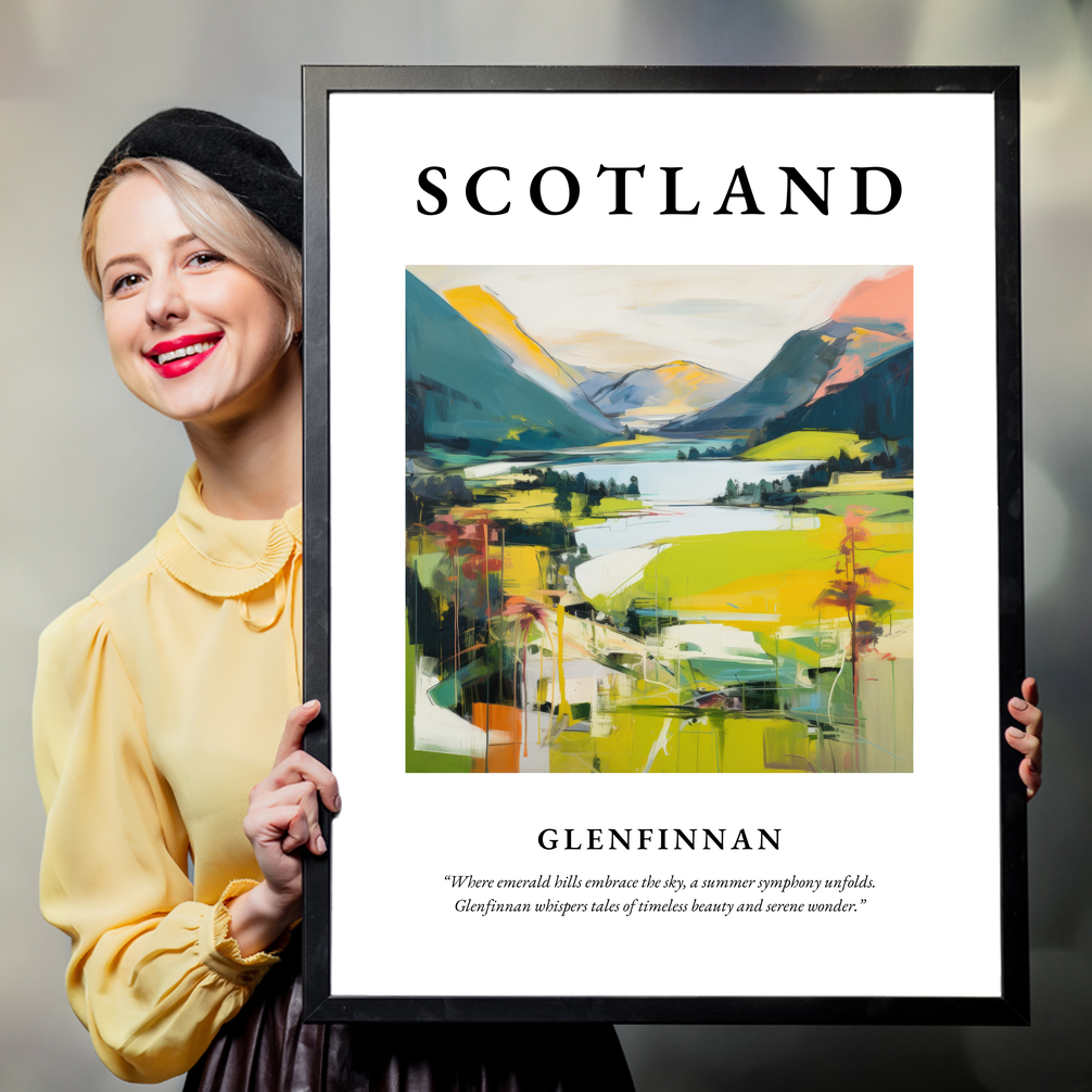 Person holding a poster of Glenfinnan