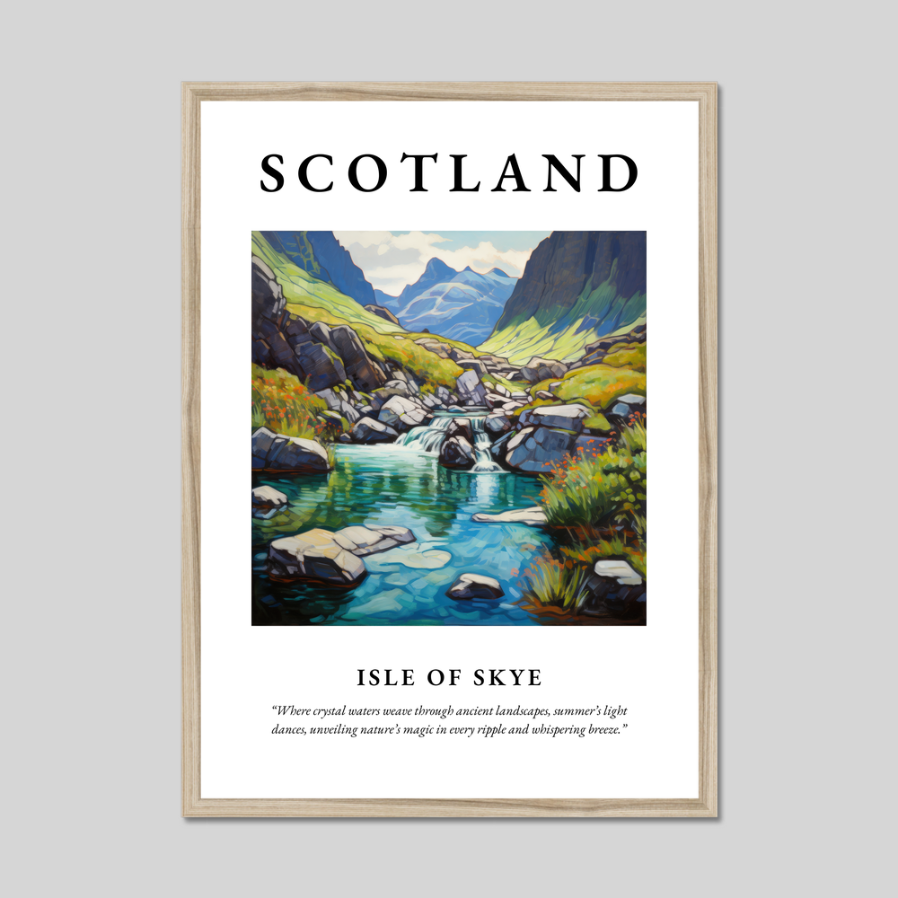 Poster in a natural frame with the word Scotland