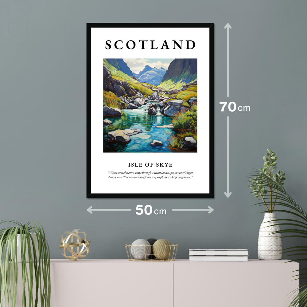 Poster of Isle of Skye hanging on a wall