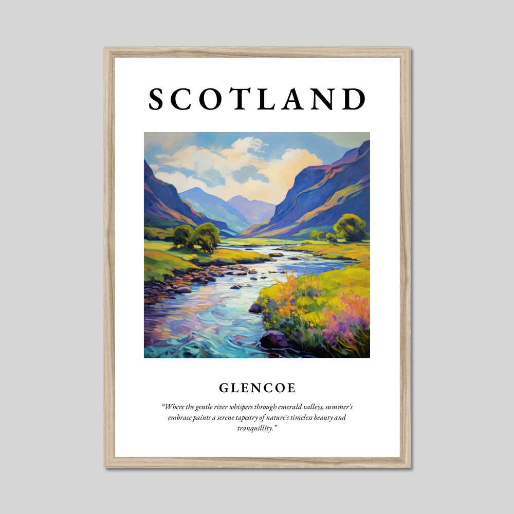 Poster in a natural frame with the word Scotland