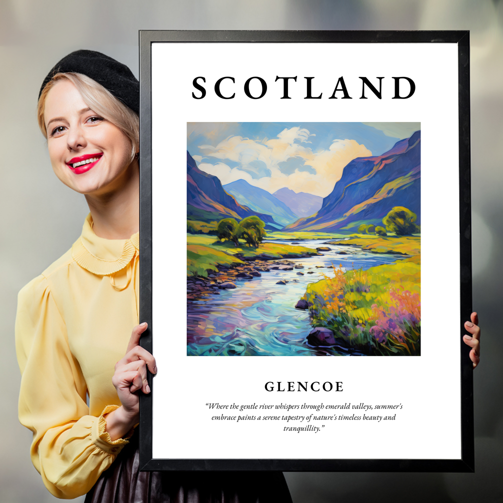 Person holding a poster of Glencoe