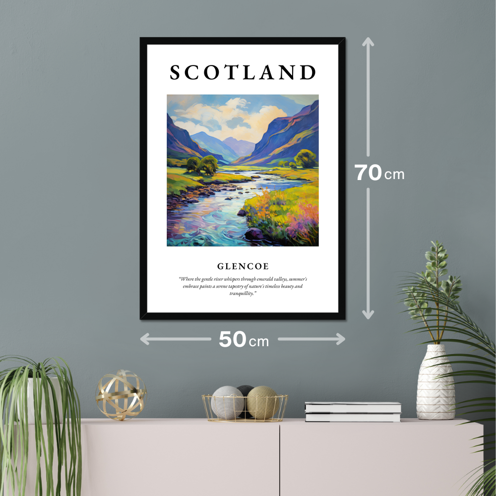 Poster of Glencoe hanging on a wall