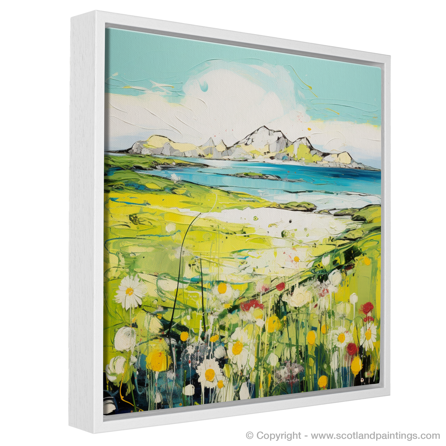 Painting and Art Print of Isle of Eigg, Inner Hebrides in summer entitled "Isle of Eigg Summer Serenade".