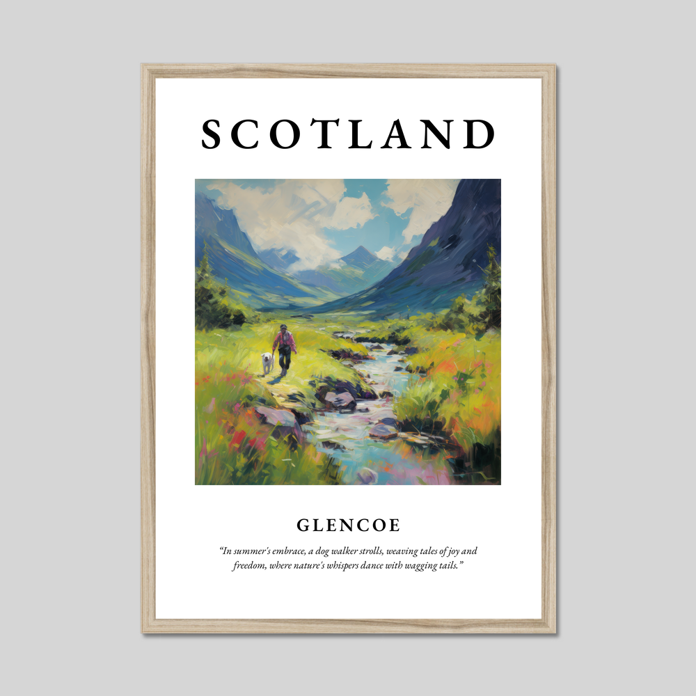 Poster in a natural frame with the word Scotland