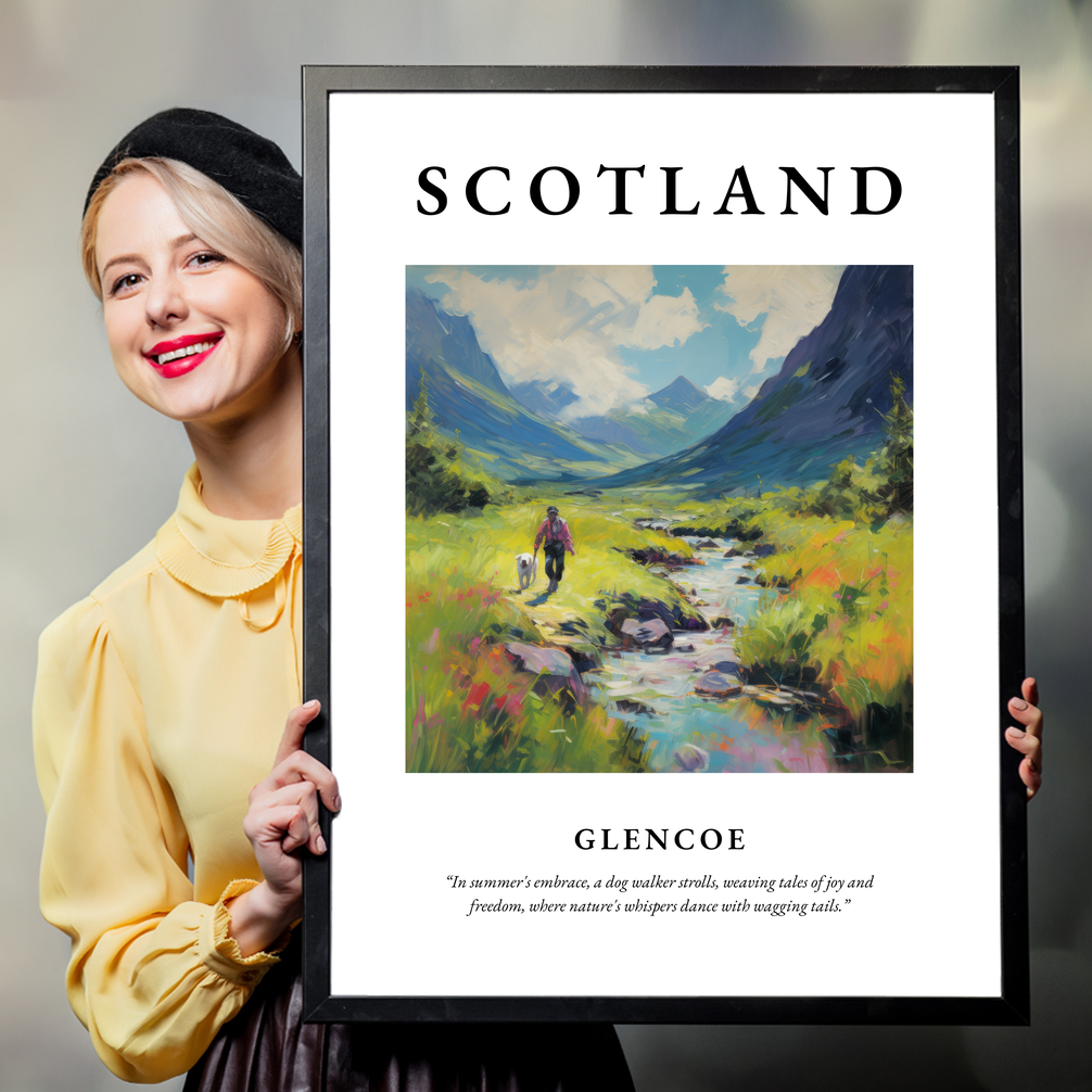 Person holding a poster of Glencoe