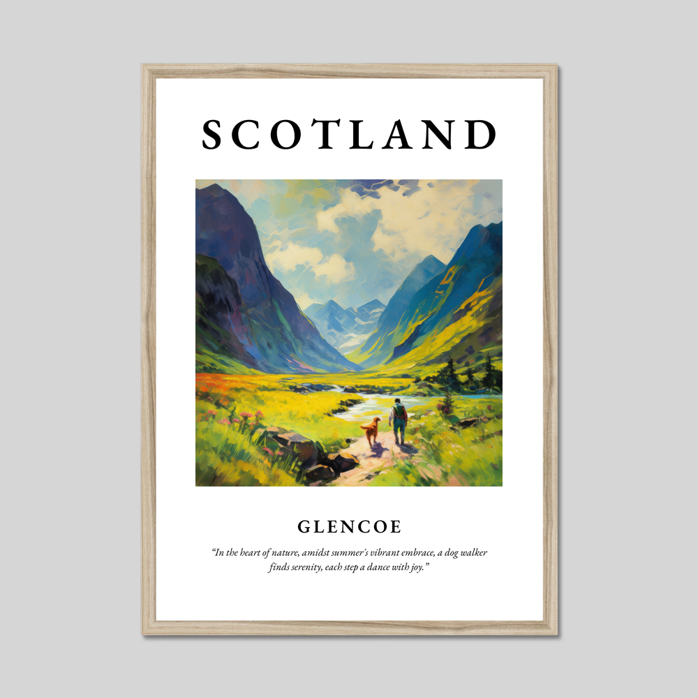 Poster in a natural frame with the word Scotland