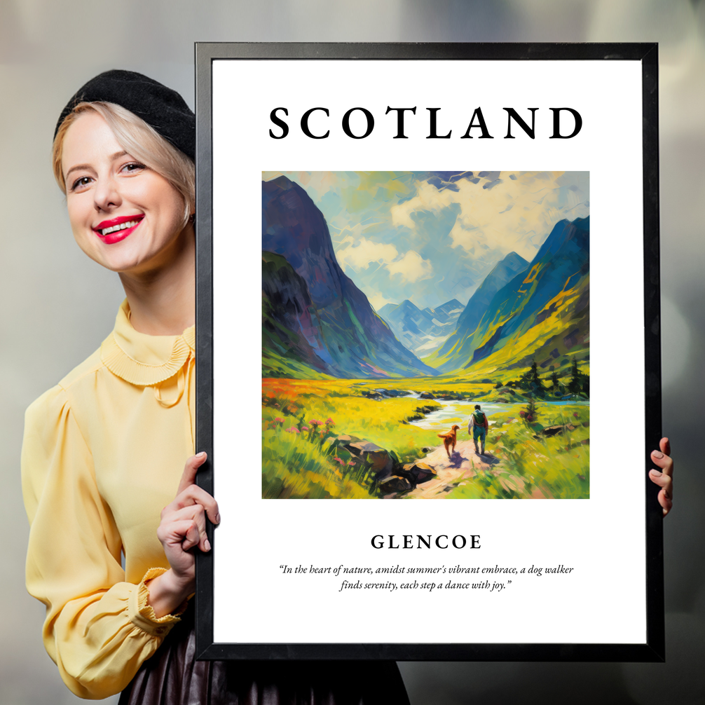 Person holding a poster of Glencoe