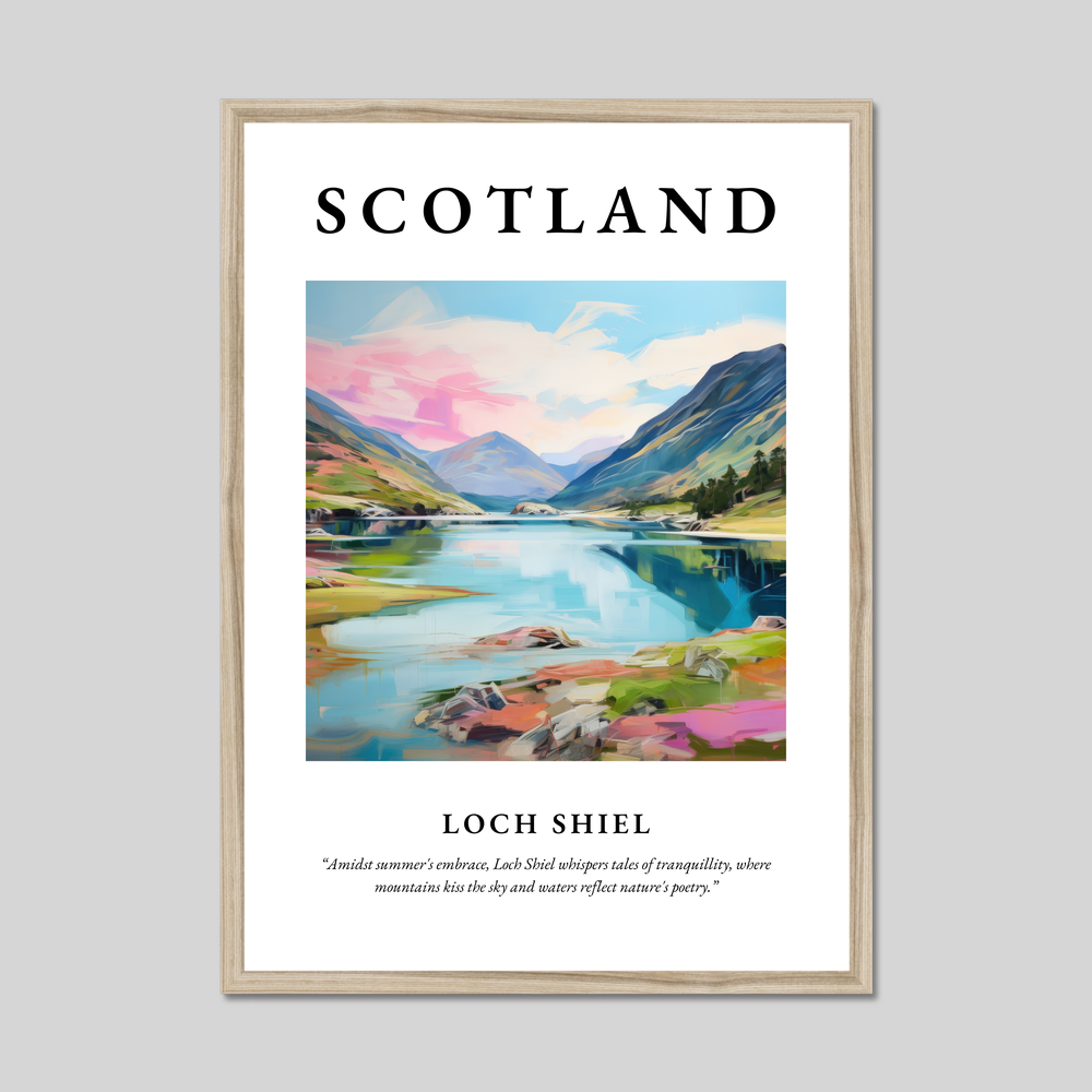 Poster in a natural frame with the word Scotland