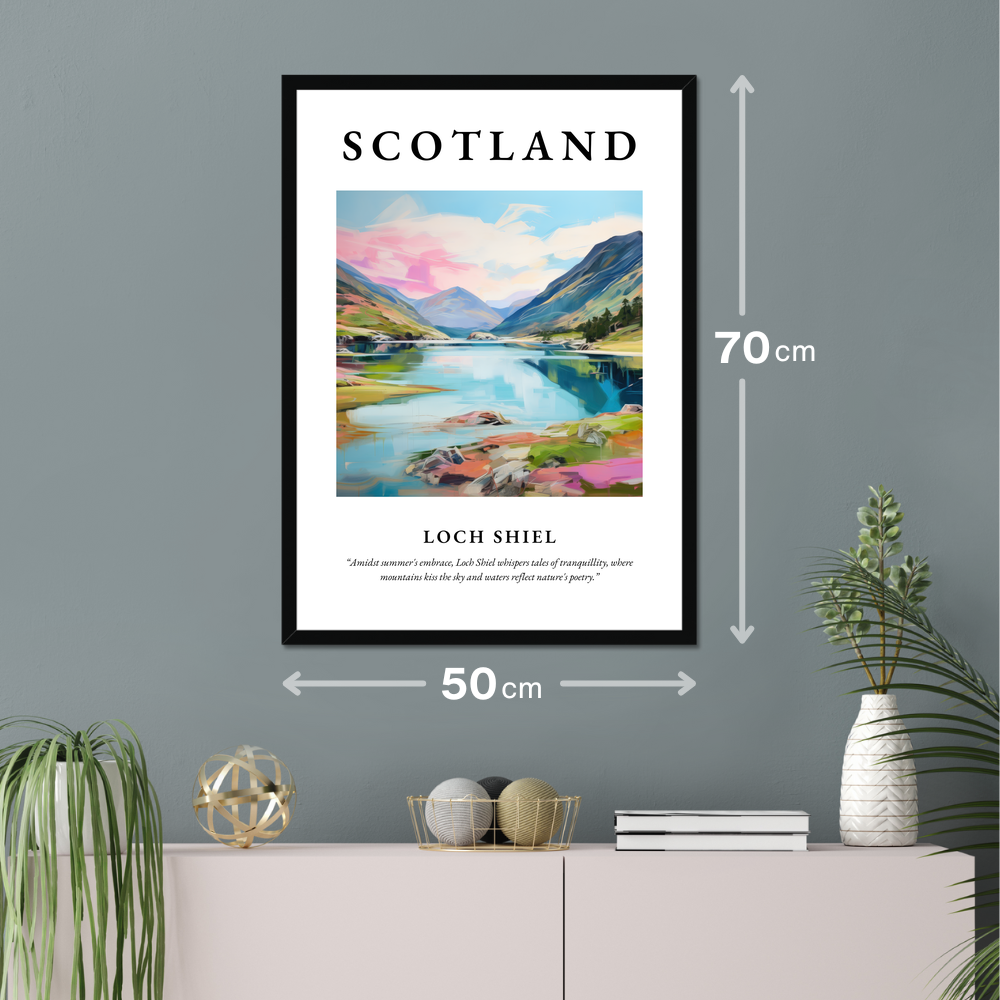 Poster of Loch Shiel hanging on a wall