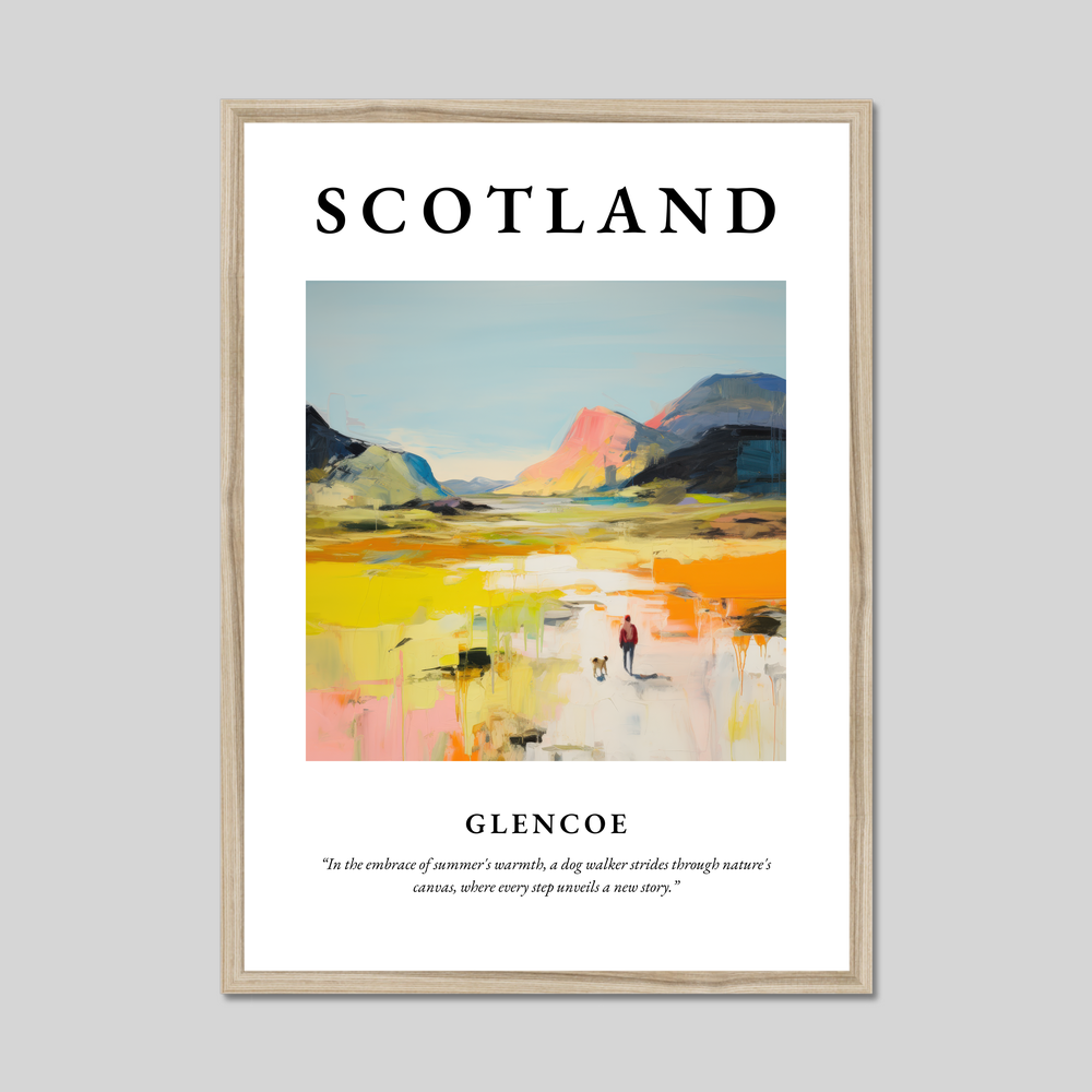 Poster in a natural frame with the word Scotland