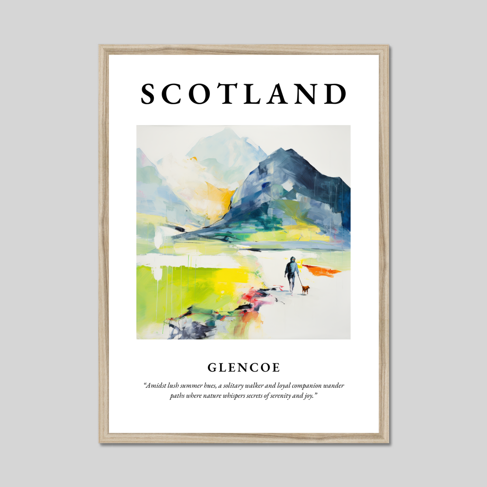 Poster in a natural frame with the word Scotland