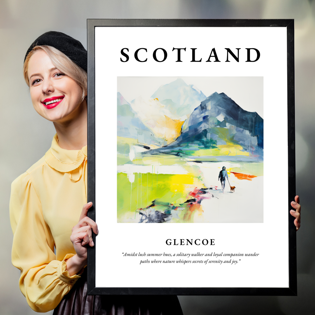 Person holding a poster of Glencoe