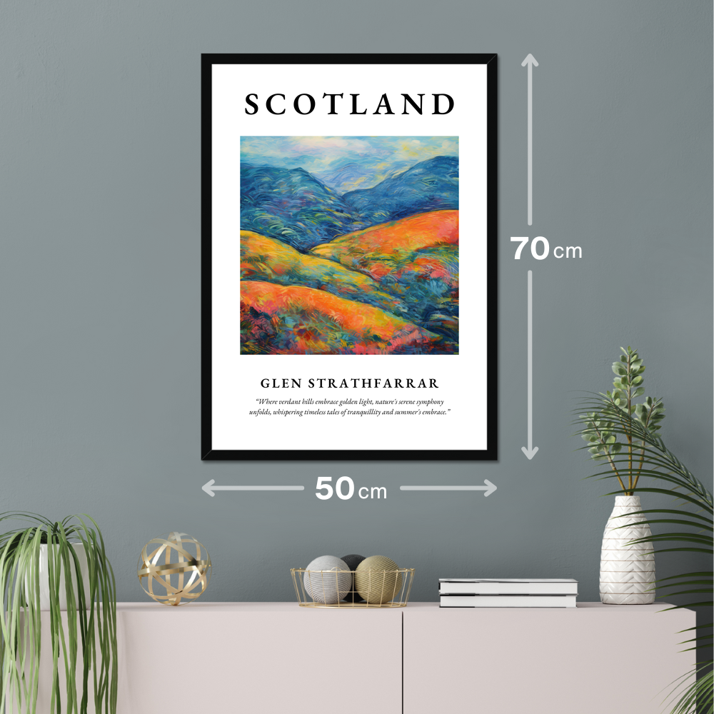 Poster of Glen Strathfarrar hanging on a wall