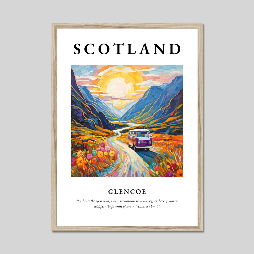 Poster in a natural frame with the word Scotland