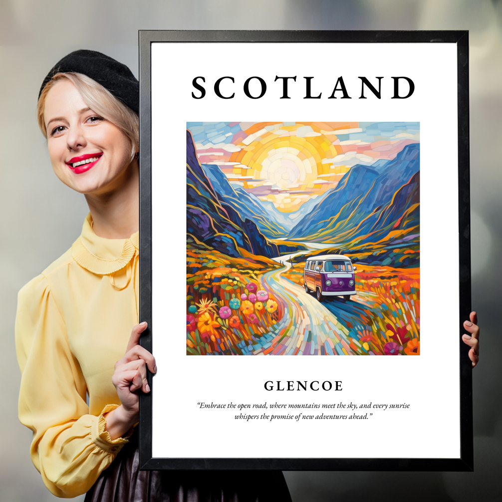 Person holding a poster of Glencoe